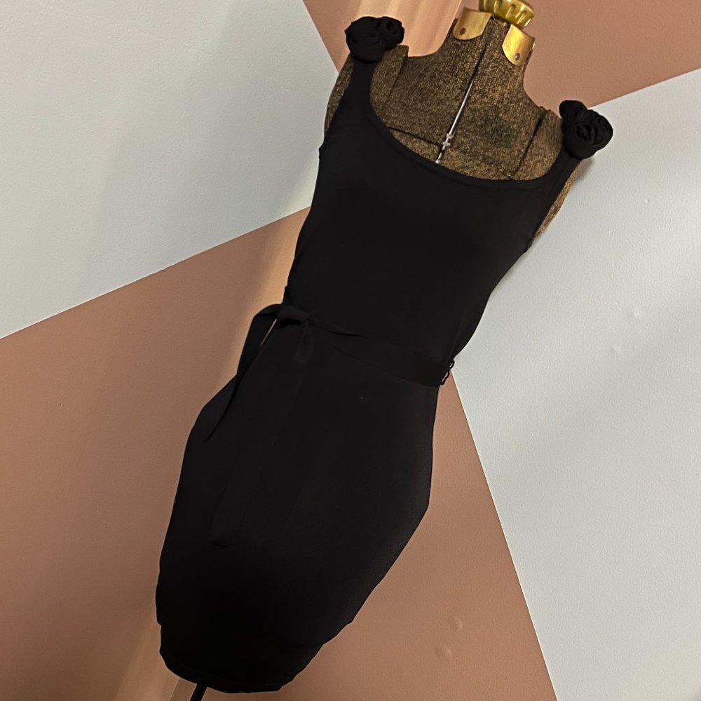 Adrienne Vittadini EuroKnit Bodycon Dress with Rosettes